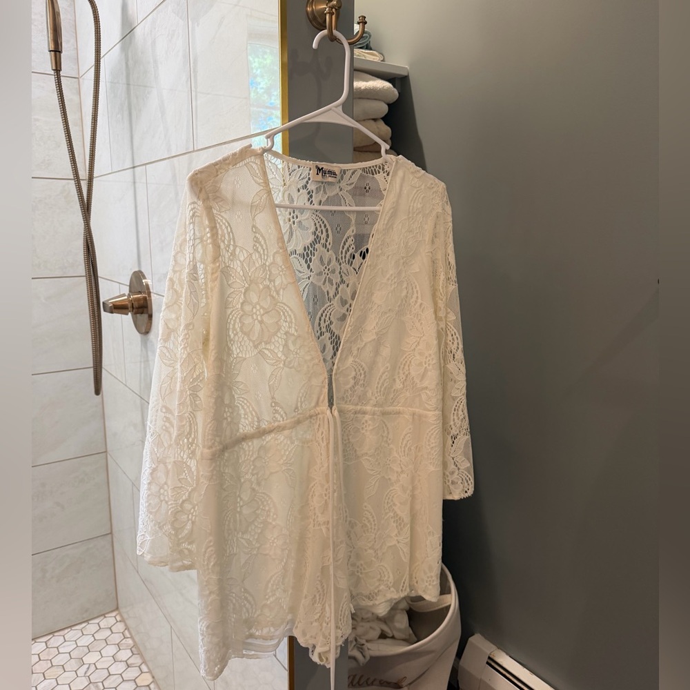 Show Me Your Mumu White Lace Romper